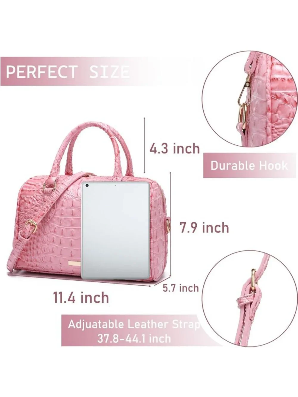 Stylish Crocodile Print Handbag for Women - Top Handle Leather Shoulder Purse